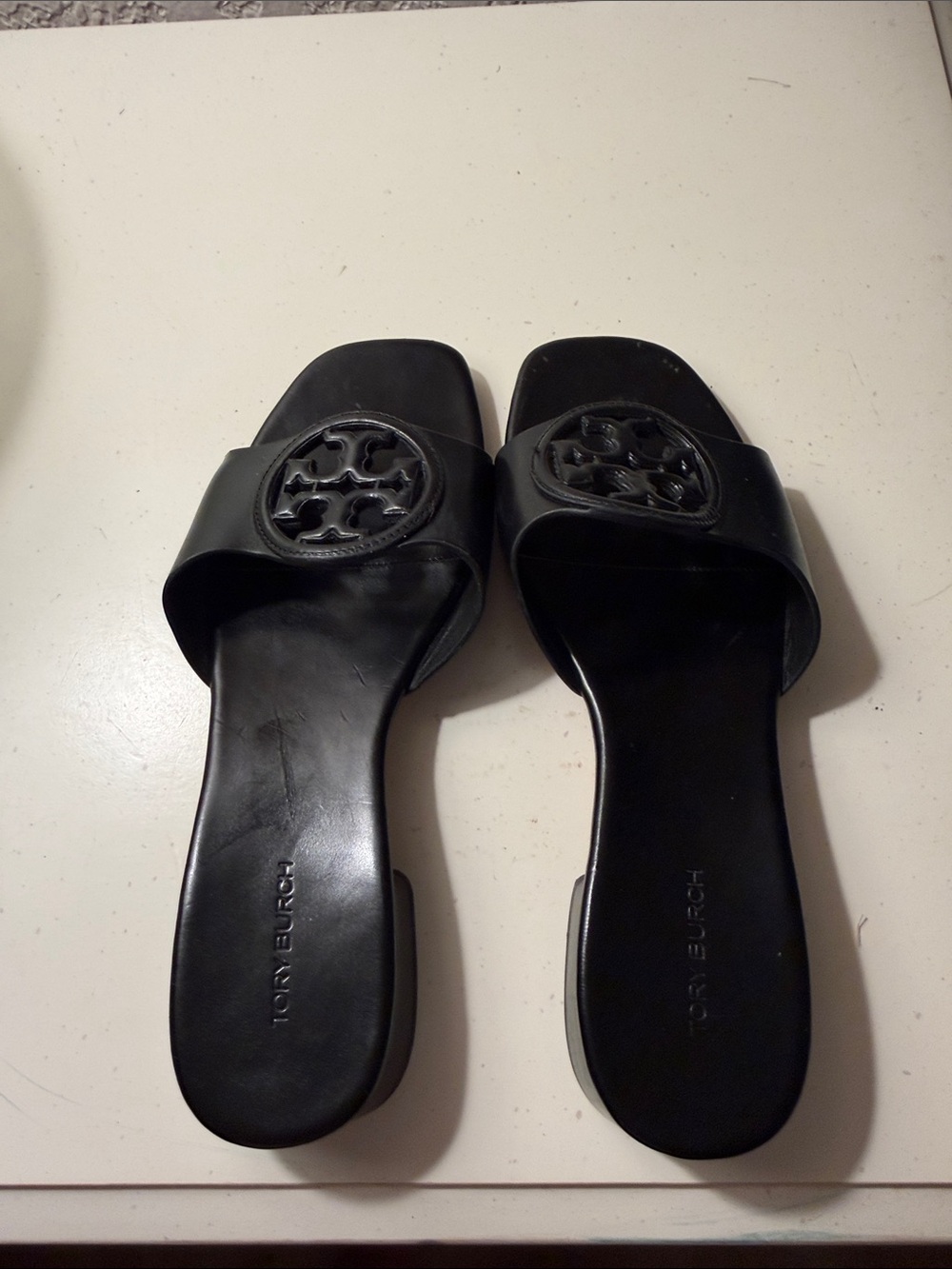 Tory Burch Black Logo Slide Mules